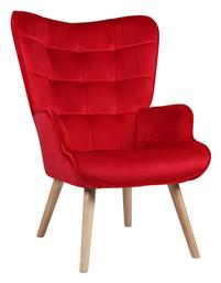 Marion Πολυθρόνα Βελούδινη σε Κόκκινο Χρώμα 69x73x96cm
