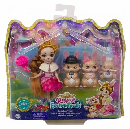 Mattel Enchantimals Royals Brystal Bunny Κούκλα & Οικογένεια Λαγουδάκια για 4+ Ετών από το Plus4u