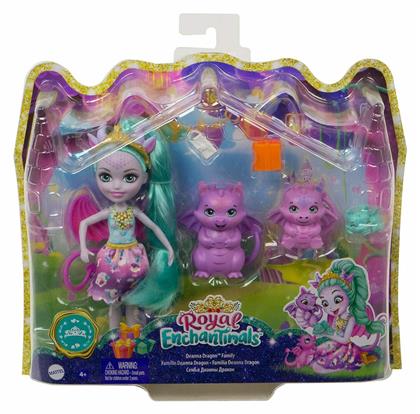 Mattel Enchantimals Royals Κούκλα Deanna & Οικογένεια Δράκοι για 4+ Ετών