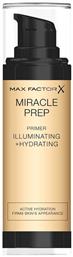 Max Factor Miracle Prep Primer Προσώπου σε Κρεμώδη Μορφή Illuminating & Hydrating 30ml