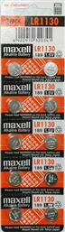 Maxell LR1130/AG10 Αλκαλικές Μπαταρίες Ρολογιών LR54 1.5V 10τμχ