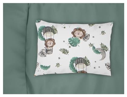 Μαξιλαροθήκη Εμπριμέ Bebe Lion 534 35x45 Green 100% Cotton από το Filinda