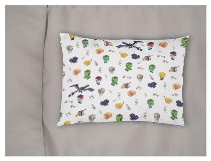 Μαξιλαροθήκη Εμπριμέ Bebe Minecraft 565 35x45 White-multi 100% Cotton από το Filinda