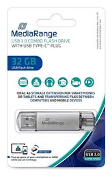 MediaRange 32GB USB 3.0 USB-A & USB-C Γκρι
