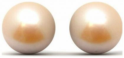 Medisei Σκουλαρίκια Καρφωτά από Ασήμι με Πέρλες Πορτοκαλί