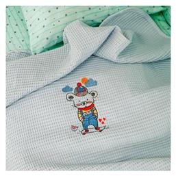 Melinen Κουβέρτα Αγκαλιάς & Λίκνου Riviera Skater Πικέ Ciel 80x110cm