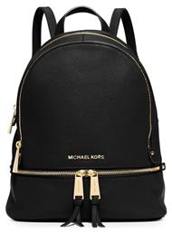 Michael Kors Rhea Medium Δερμάτινη Γυναικεία Τσάντα Πλάτης Μαύρη από το Epapoutsia