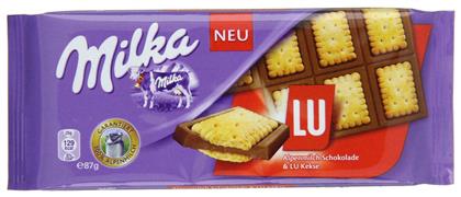 Milka Σοκολάτα Γάλακτος με Μπισκότο Lu 87gr