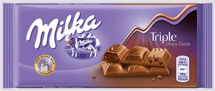 Milka Triple Σοκολάτα Γάλακτος Choco Cocoa 90gr από το Panora