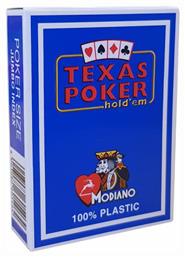 Modiano Texas Poker 2 Jumbo Τράπουλα Πλαστική για Poker Μπλε από το Plus4u