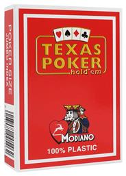 Modiano Texas Poker 2 Jumbo Τράπουλα Πλαστική για Poker Κόκκινη από το Plus4u