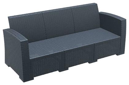 Monaco Τριθέσιος Καναπές Εξωτερικού Χώρου Rattan 198x79x79cm