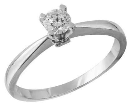 Μονόπετρο από Λευκόχρυσο 18Κ