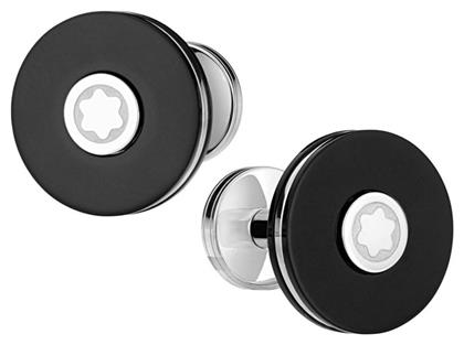 Mont Blanc Μανικετόκουμπα από Ατσάλι σε Μαύρο Χρώμα