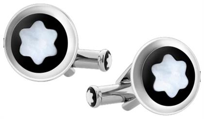 Mont Blanc Μανικετόκουμπα από Ατσάλι σε Μαύρο Χρώμα