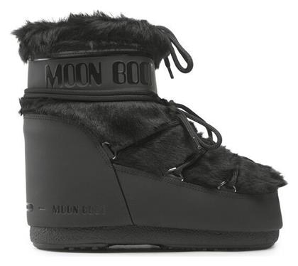 Moon Boot Icon Low Γυναικείες Μπότες Χιονιού με Γούνα Μαύρες