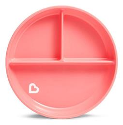 Munchkin Παιδικό Πιάτο Φαγητού Stay Put από Πλαστικό Salmon