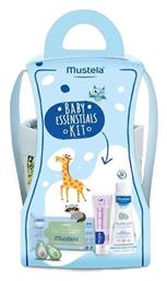 Mustela Baby Essentials Kit Σετ Περιποίησης Gentle Cleansing Gel Απαλό Τζελ Καθαρισμού - 2τεμ x 200ml & Cleansing Wipes, Μωρομάντηλα- 60τεμ & Vitamin Barrier Cream, Κρέμα Αλλαγής Πάνας - 100ml