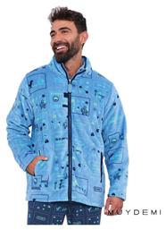 Muydemi Χειμερινή Ανδρική Ρόμπα Fleece Γαλάζια