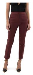 MY T Pants Women My T Wearables Γυναικείο Ψηλόμεσο Capri Chino Παντελόνι σε Slim Εφαρμογή Μπορντώ