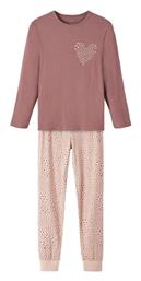 Name It Παιδική Πιτζάμα Χειμωνιάτικη Βαμβακερή Rose Taupe Animal Print