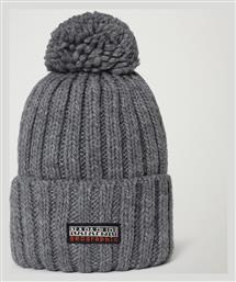 Napapijri Beanie Ανδρικός Σκούφος με Rib Πλέξη σε Γκρι χρώμα NP0A4GKA160 από το Epapoutsia