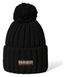 Napapijri Pom Pom Beanie Ανδρικός Σκούφος με Rib Πλέξη σε Μαύρο χρώμα NP0A4GKA041 από το Epapoutsia