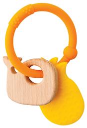 Nattou Silicone Teether Pineapple With Wood 0 + μηνών