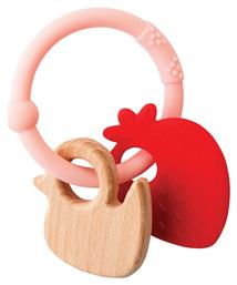 Nattou Silicone Teether Strawberry With Wood 0 + μηνών από το Plus4u