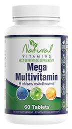 Natural Vitamins Mega Multivitamin Πολυβιταμίνη 100mg 60 ταμπλέτες