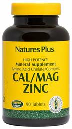 Nature's Plus Cal/Mag/Zinc 1000/500/75mg 90 ταμπλέτες