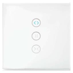 Nedis Wi-Fi Smart Wall Switch Χωνευτός Διακόπτης Τοίχου Wi-Fi Ρολών με Πλαίσιο και Τρία Πλήκτρα Αφής Λευκός