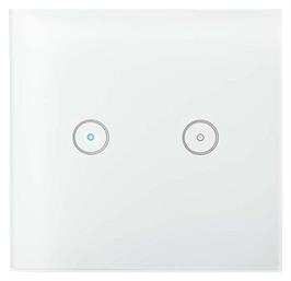 Nedis WiFi Smart Light Switch Dual Χωνευτός Διακόπτης Τοίχου Wi-Fi για Έλεγχο Φωτισμού με Πλαίσιο και Δύο Πλήκτρα Αφής Λευκός από το e-shop