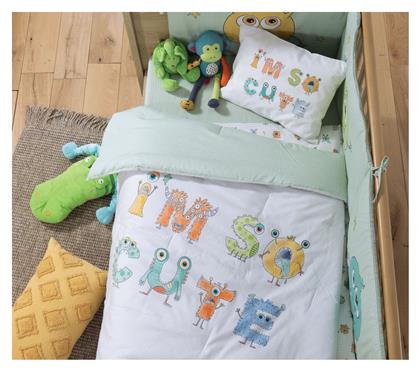 Nef-Nef Homeware ALPHABET MONSTER Βρεφικό Κουβερλί Βαμβακερό Πράσινο 110x140cm