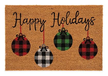 Nef-Nef Homeware Πατάκι Εισόδου από Κοκοφοίνικα Happy Holidays Μπεζ 40x60εκ. Μπεζ