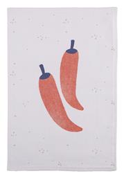 Nef-Nef Homeware Peppers Ποτηρόπανο από 100% Βαμβάκι σε Εκρού Χρώμα 40x60cm