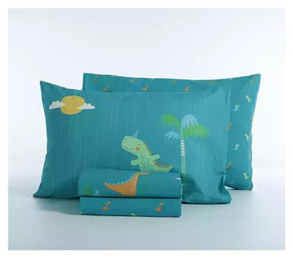 Nef-Nef Homeware Σετ Μονά Dinos On Wheels Μπλε 170x260cm