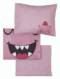 Nef-Nef Homeware Σετ Βρεφικά Σεντόνια Κούνιας Monstermania Girl Ροζ 3τμχ 120x170εκ.