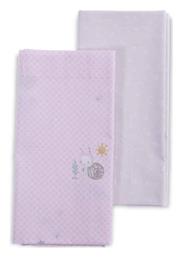 Nef-Nef Homeware Σετ Βρεφικά Σεντόνια Λίκνου Βαμβακερά Cute Snail Ροζ 70x70εκ. 2τμχ