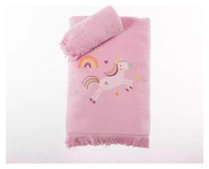 Nef-Nef Homeware Σετ Βρεφικές Πετσέτες 2τμχ Unicorns Style Ροζ Βάρους 420gr/m²