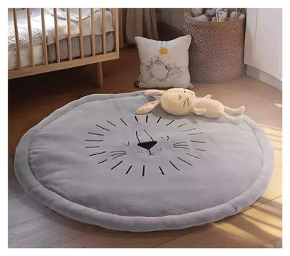Nef-Nef Homeware Sleeping Lion Παιδικό Χαλί Γκρι Στρογγυλό με Διάμετρο 90cm