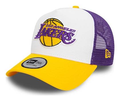 New Era Adult 9forty Nba Los Angeles Lakers Trucker Cap Άσπρο Κίτρινο 60503489 New Era από το Zakcret Sports