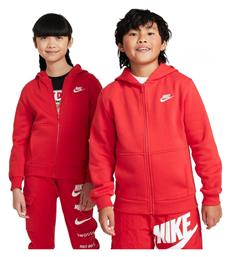 Nike Αθλητική Παιδική Ζακέτα Φούτερ Fleece με Κουκούλα Κόκκινη από το Outletcenter