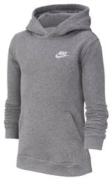 Nike Fleece Παιδικό Φούτερ με Κουκούλα και Τσέπες Γκρι