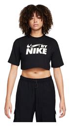 Nike Γυναικείο Αθλητικό Crop T-shirt Μαύρο