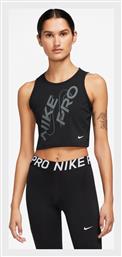 Nike Γυναικείο Crop Top Αμάνικο Καλοκαιρινό Μαύρο