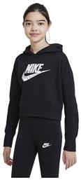 Nike Παιδικό Φούτερ Cropped με Κουκούλα Μαύρο Sportswear από το Cosmossport