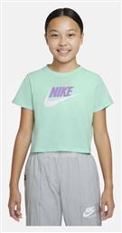 Nike Παιδικό Καλοκαιρινό Crop Top Κοντομάνικο Τιρκουάζ Futura από το Cosmossport