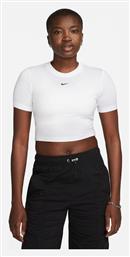 Nike Sportswear Essential Γυναικείο Αθλητικό Crop Top Κοντομάνικο Λευκό Λευκό