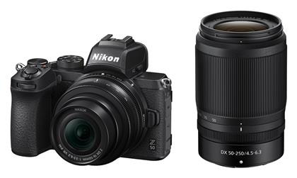 Nikon Mirrorless Φωτογραφική Μηχανή Z 50 Crop Frame Kit (Z DX 16-50mm F3.5-6.3 VR + Z DX 50-250mm F4.5-6.3 VR) Black